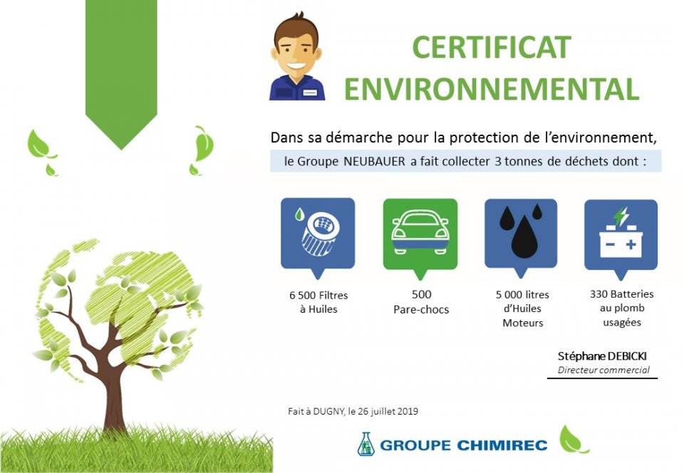 Certificat environnemental